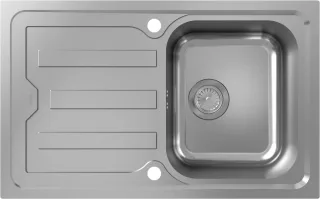 Hansgrohe Einbauspüle S440-F342 79 Abtropffl. kurz autom.Ablaufgarnitur Edelstahl, 43368800 43368800