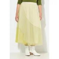 Ulla Popken Midirock Tüll-Midirock Colorblocking A-Linie Elastikbund