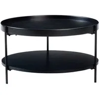 NJLyuhome Couchtisch Coffeetable, Wohnzimmertisch - Moderner runder Tisch mit 2 Ebenen (1-St), MDF-Echtholz-Furnier, 69 x 38 cm