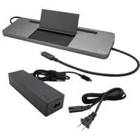 USB-C Metal Ergonomic Triple 4K Docking Station, Dockingstation grau, mit Ladegerät