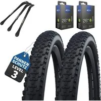 MSZweirad Fahrradreifen 2x Schwalbe Fahrradreifen Smart Sam K-Guard 26x2.10 (54-559) + Heber