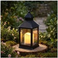 Ambiente Haus LED Außen-Tischleuchte Laterne antikschwarz 24cm inkl LED, LED fest integriert, Warmweiß