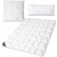SEI Design Microfaserbettdecke Bettset SWAN winter 135x200 Kissen 80x80 40x80 Mikrofaser vegan, Füllung: daunenähnliches Gefühl, Bett-Set 3-Tlg.: Bettdecke 135x200 + Kopfkissen 40x80 + Kissen 80x80