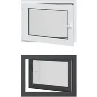 vidaXL Fenster Kellerfenster RISOR 80 x 60 cm PVC und Glas Anthrazit, (1 St)