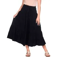 KUNST UND MAGIE Stufenrock Sommerrock Damen Rock Baumwolle – Boho Maxirock mit elastischer Taille