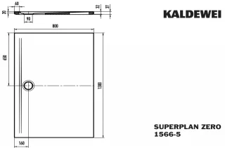 Kaldewei Duschwanne SUPERPLAN ZERO Mod.1566-5, 800 x 1300, sm100,Wt extrafl. 356647980676