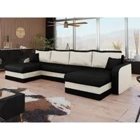 MIRJAN24 Wohnlandschaft Kris U, mit Schlaffunktion und drei Bettkasten, U-Form mit Kissen-Set, L: 304 cm