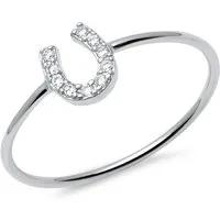 Unique Silberring Ring Hufeisen 925er Silber Zirkonia SR0356
