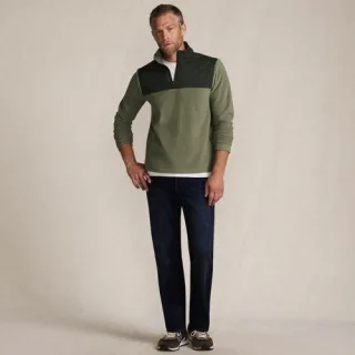 Anyweather Colorblock Fleece-Pullover mit Reißverschluss, Herren,  Grün, Polyester, by Lands' End
