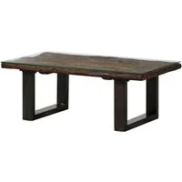 Massivmoebel24 Couchtisch SEVILLA (Massivholz, Massivholztisch), Couchtisch Altholz 110x60x42 braun lackiert CITY #29