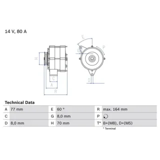 Bosch Lichtmaschine 80A BMW 3er 5er 0986034110