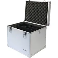 HMF Werkzeugkoffer robuste Alu Transportbox, Aufbewahrungsbox (mit Schultergurt), abschließbarer Universalkoffer, 41 x 33 x 36 cm, silber