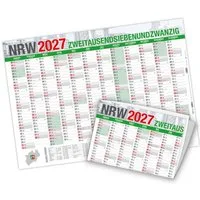 itenga Wandkalender itenga Jahresplaner NRW 2027 Wandkalender DIN A2 (59,4 x 42,0 cm), 250