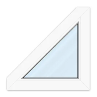 Dreiecksfenster, Kunststoff, aluplast IDEAL 4000, Weiß, 500 x 500 mm, 2-fach Verglasung, individuell konfigurieren