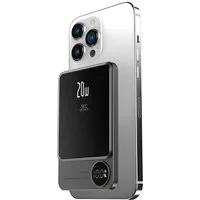 S&T Design Magnetisch Powerbank Magsafe kompatibel Kabellos Externer Akku Powerbank 20W PD 5000 mAh (5 V), Wireless LED Statusanzeige Schnellladefunktion