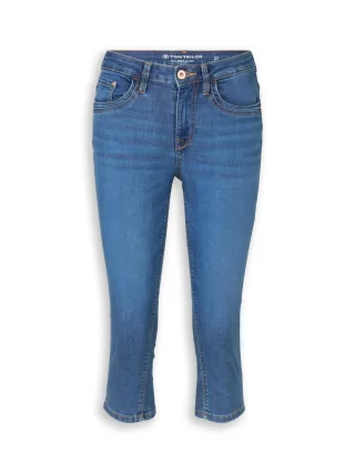Tom Tailor - Slim Fit: Capri Jeans mit hohem Stretch - TTLene blau - Gr. - 33