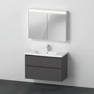 Duravit D-Neo Möbelwaschtisch mit Waschtischunterbau und Spiegelschrank 1000x480x2000 mm - DE0117049 DE011704949