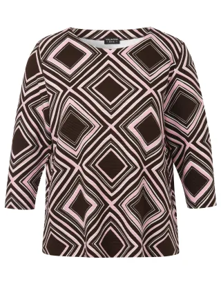 VIA APPIA DUE - Sweatshirt Rundhals 1/1 Arm Druck kaffee multicolor - Gr. - 46