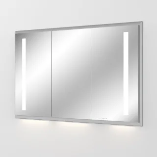 Sanipa Reflection Aluminium-Wandeinbau-Spiegelschrank WILMA 125 mit LED-Beleuchtung, AU4056L AU4056L