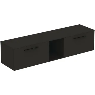 Ideal Standard Möbel-Set 200cm i.life B 2 Auszüge 1 mi.off.Fach Gr.Schwarz Carbongrau matt, T5849NV T5849NV