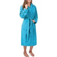 normani Damenbademantel Damen Premium Bademantel Basic, 122, Baumwolle, Schalkragen, Bindegürtel, Saunamantel aus weicher Baumwolle