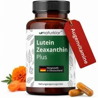 Naturklar Lutein Zeaxanthin Kapseln 90 St. hochdosiert vegan mit Beta-Carotin Kapseln, 31 g