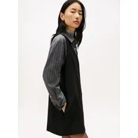 Tommy Hilfiger A-Linien-Kleid PUNTO V-NK NS MINI SHIFT DRESS