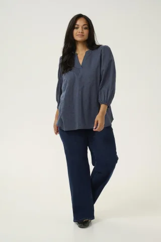 Langarm-Bluse Regular fit Midnight Marine