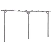 vidaXL Pergola Garten-Pergola Grau 400x40x205 cm Imprägniertes Kiefernholz, BxTxH: 40x40x205 cm, (1-tlg)