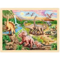 Gollnest & Kiesel Puzzle Einlegepuzzle Dinosaurierwanderung, 96 Puzzleteile