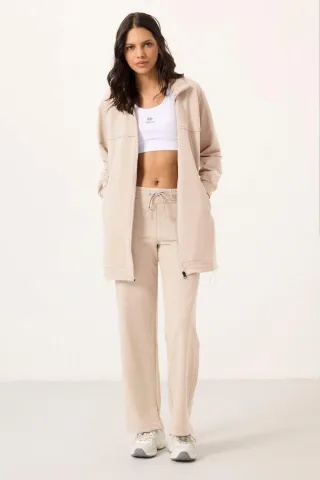 Damen Sweatshirt und weite Hose aus Baumwollmischung Set