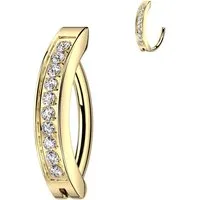 Taffstyle Bauchnabelpiercing Titan Bauchnabelpiercing Bauchpiercing Clicker Ring mit Kristallen (Banane Bauchnabel Piercing Schmuck Stecker), Implantatqualität Bauchnabel Stecker Clicker Bauchnabelpiercing