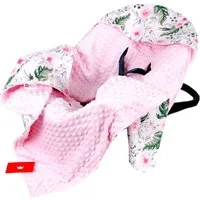 Einschlagdecke BabyLux Baby EINSCHLAGDECKE Babyschale 90x90 cm Autositz Decke, BabyLux, 13. Rosa + Wilde Blüten