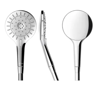 LAUFEN Handbrause Mytwin120, Chrome 3 regulierbare Strahlarten: Rainspray Mixedspray Massagespray HF939029100000