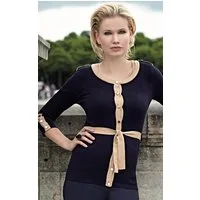 Passioni Cardigan Twinset in Navy mit Schleifendetails