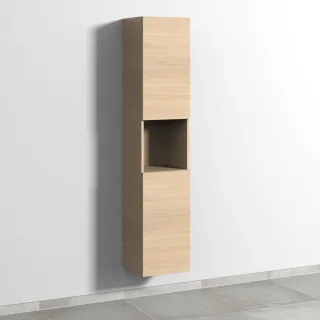 Sanipa 3way Hochschrank mit 2 Türen und 1 offenem Fach, Eiche-Nordic SM11548