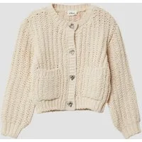 s.Oliver Cardigan Strickjacke Cardigan im Loose Fit mit herzförmigen Metallknöpfen und Taschen