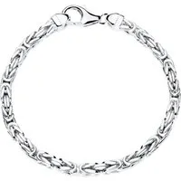 JEWLIX Königsarmband Rhodiniertes Silberarmband für Herren 4mm KA0040-RH