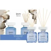 IPURO Raumduft Sunny Beach Time, 2x 50 ml, Glasflakon mit Rattan-Holzstäbchen