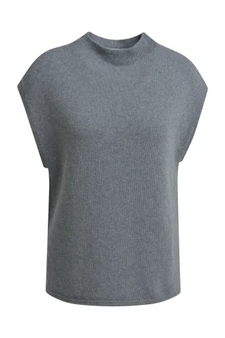 Milano Italy - pullunder with small stand up collar anthracite - Gr. - XS