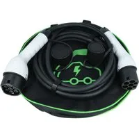 vhbw Typ 2 Ladekabel 11 kW 3-phasig für Elektroauto / Plug-in-Hybrid Autoladekabel, (500.0 cm), Gummischutzkappe