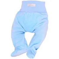 La Bortini Schlupfhose Hose mit Füßchen Babyhose warm Frühchen, Baby und Kinder in Blau aus weichem Velours, in hellblau 44 50 56 62 68
