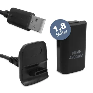 Eaxus® Xbox360 Play & Charge Kit-Ladegerät für Ihren Wireless Controller Kabellänge 18 Meter