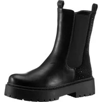 Aniston SHOES Chelseaboots Schlupfboots, Plateaustiefelette, mit Glitzersteinen