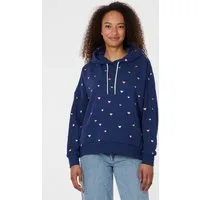 Ragwear Kapuzensweatshirt PIRITA HEARTS mit seitlichen Eingrifftaschen und bunter allover Herzchenstickerei