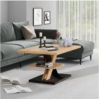 Vicco Couchtisch Arivo, Eiche/Schwarz, 90 x 60 cm mit Ablage (1-St)