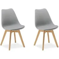 Homestyle4u Küchenstuhl Esszimmerstuhl Esstisch Küche Esszimmer Weiß Grau Schwarz (2er Set, 2 St), Skandinavisch, stabil