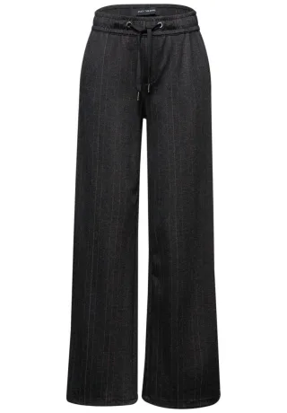 Street One - Fishbone Jacquard Hose schwarz - Gr. - 34/32
