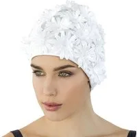 Fashy Badekappe Fashy - Badehaube Badekappe Blüten weiß (3454-10) Damen Bademode