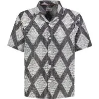 Eight2Nine Kurzarmhemd Herren Kurzes Jacquard Hemd Retro Hemd, Rautenmuster
